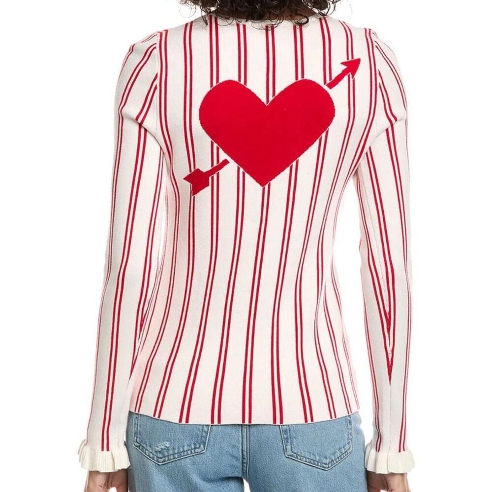 The-upside Women's White and Red Sweatshirt